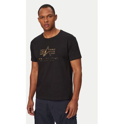 Alpha Industries T-Shirt Basic Effect 100501EP Czarny Regular Fit S Czarny Męskie Alpha Industries T-Shirt Basic Effect 100501EP Czarny Regular Fit S Czarny Męskie