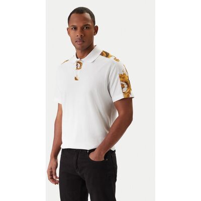Versace Jeans Couture Polo 80GAG6R1 JS549 Biały Regular Fit M Biały Męskie Versace Jeans Couture Polo 80GAG6R1 JS549 Biały Regular Fit M Biały Męskie