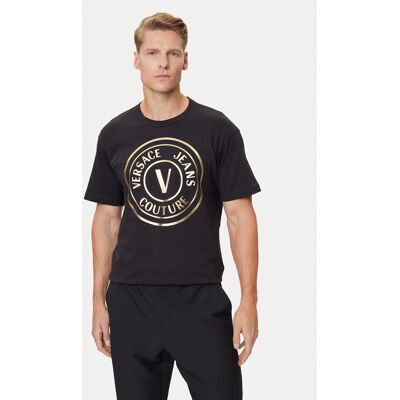 Versace Jeans Couture T-Shirt 79GAHT01 CJ00T Czarny Regular Fit M Czarny Męskie Versace Jeans Couture T-Shirt 79GAHT01 CJ00T Czarny Regular Fit M Czarny Męskie