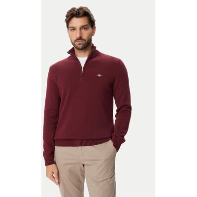 Gant Sweter 8030170 Bordowy Regular Fit M Bordowy Męskie Gant Sweter 8030170 Bordowy Regular Fit M Bordowy Męskie