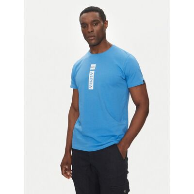 Alpha Industries T-Shirt Puff Print 146509 Niebieski Regular Fit M Niebieski Męskie Alpha Industries T-Shirt Puff Print 146509 Niebieski Regular Fit M Niebieski Męskie
