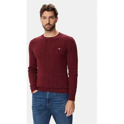 Gant Sweter 8050601 Bordowy Regular Fit XL Bordowy Męskie Gant Sweter 8050601 Bordowy Regular Fit XL Bordowy Męskie