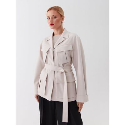 Calvin Klein Płaszcz przejściowy K20K205882 Écru Regular Fit 36 Kremowy Damskie Calvin Klein Płaszcz przejściowy K20K205882 Écru Regular Fit 36 Kremowy Damskie