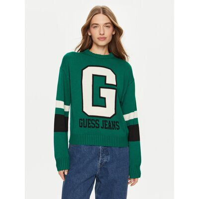 Guess Jeans Sweter W4BR11 Z3HN2 Zielony Regular Fit M Zielony Damskie Guess Jeans Sweter W4BR11 Z3HN2 Zielony Regular Fit M Zielony Damskie