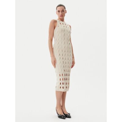 PINKO Sukienka dzianinowa Allan 105190 A2LW Beżowy Regular Fit L Beżowy Damskie PINKO Sukienka dzianinowa Allan 105190 A2LW Beżowy Regular Fit L Beżowy Damskie