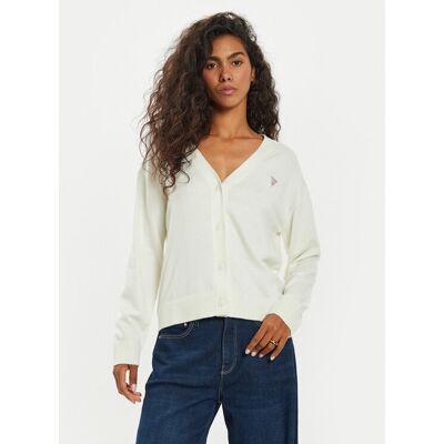 Guess Jeans Kardigan W4BR16 Z3HO2 Écru Regular Fit XXL Kremowy Damskie Guess Jeans Kardigan W4BR16 Z3HO2 Écru Regular Fit XXL Kremowy Damskie