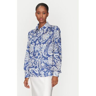 Luisa Spagnoli Koszula Bonifico 541847 Niebieski Regular Fit L Niebieski Damskie Luisa Spagnoli Koszula Bonifico 541847 Niebieski Regular Fit L Niebieski Damskie