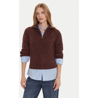 Tommy Jeans Sweter DW0DW21686 Brązowy Relaxed Fit M Brązowy Damskie Tommy Jeans Sweter DW0DW21686 Brązowy Relaxed Fit M Brązowy Damskie