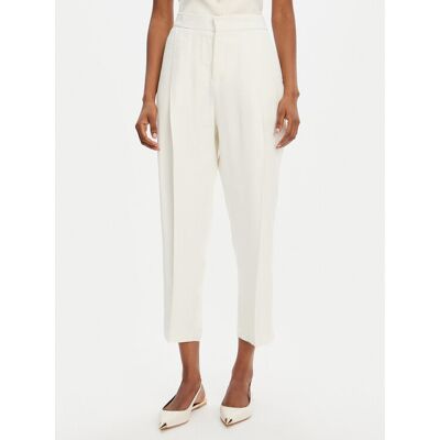 Elisabetta Franchi Spodnie materiałowe PA-094-52E2-V450 Écru Regular Fit 42 Kremowy Damskie Elisabetta Franchi Spodnie materiałowe PA-094-52E2-V450 Écru Regular Fit 42 Kremowy Damskie