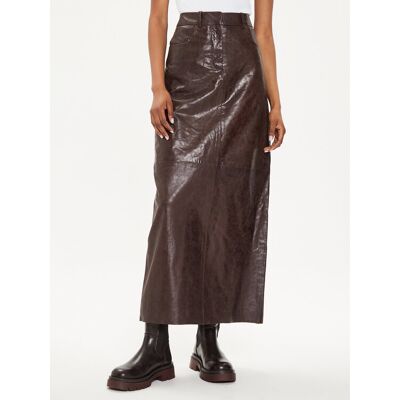 Gestuz Spódnica skórzana 10908393 Brązowy Relaxed Fit 36 Brązowy Damskie Gestuz Spódnica skórzana 10908393 Brązowy Relaxed Fit 36 Brązowy Damskie