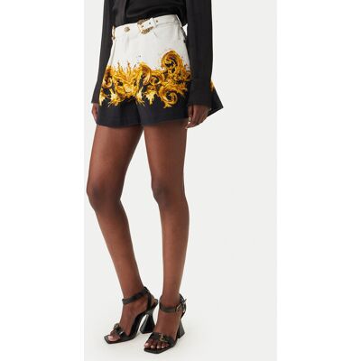 Versace Jeans Couture Szorty materiałowe 80HAD55P ES163 Biały Straight Fit 28 Biały Damskie Versace Jeans Couture Szorty materiałowe 80HAD55P ES163 Biały Straight Fit 28 Biały Damskie