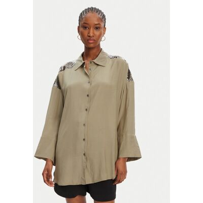 ACCESS FASHION Koszula 53-7027-437 Zielony Loose Fit M_L Zielony Damskie ACCESS FASHION Koszula 53-7027-437 Zielony Loose Fit M_L Zielony Damskie