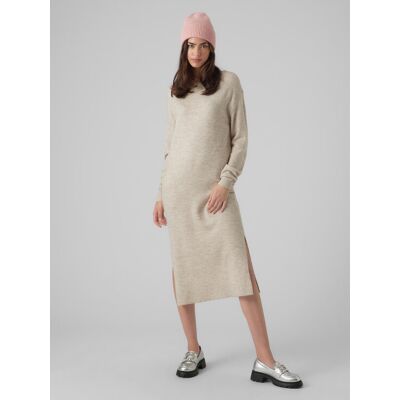 Vero Moda Sukienka dzianinowa 10291689 Beżowy Relaxed Fit L Beżowy Damskie Vero Moda Sukienka dzianinowa 10291689 Beżowy Relaxed Fit L Beżowy Damskie