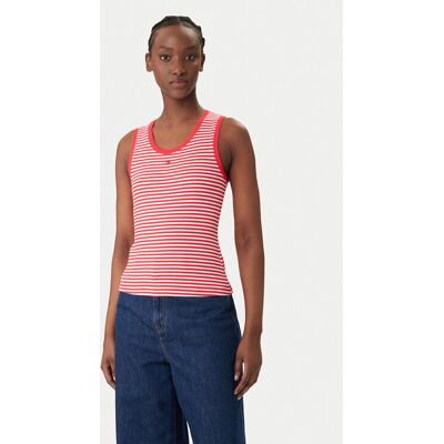 Tommy Jeans Top Essential DW0DW20673 Czerwony Slim Fit S Czerwony Damskie Tommy Jeans Top Essential DW0DW20673 Czerwony Slim Fit S Czerwony Damskie