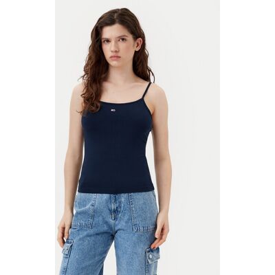 Tommy Jeans Top Essential DW0DW20675 Granatowy Slim Fit XL Granatowy Damskie Tommy Jeans Top Essential DW0DW20675 Granatowy Slim Fit XL Granatowy Damskie