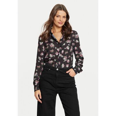 Guess Koszula W4BH56 WGLA2 Czarny Comfort Fit XS Czarny Damskie Guess Koszula W4BH56 WGLA2 Czarny Comfort Fit XS Czarny Damskie