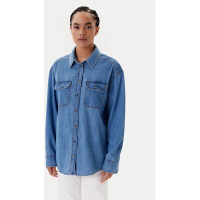 Tommy Jeans Koszula jeansowa DW0DW21073 Niebieski Relaxed Fit M Niebieski Damskie Tommy Jeans Koszula jeansowa DW0DW21073 Niebieski Relaxed Fit M Niebieski Damskie