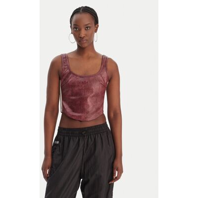 Adidas Top Pleather KD8786 Bordowy Slim Fit 42 Bordowy Damskie Adidas Top Pleather KD8786 Bordowy Slim Fit 42 Bordowy Damskie