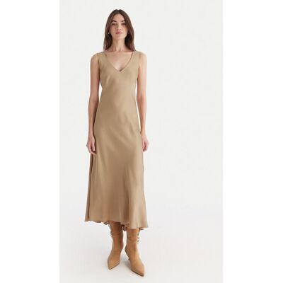 ViCOLO Sukienka koktajlowa TF0247 Beżowy Regular Fit L Beżowy Damskie ViCOLO Sukienka koktajlowa TF0247 Beżowy Regular Fit L Beżowy Damskie
