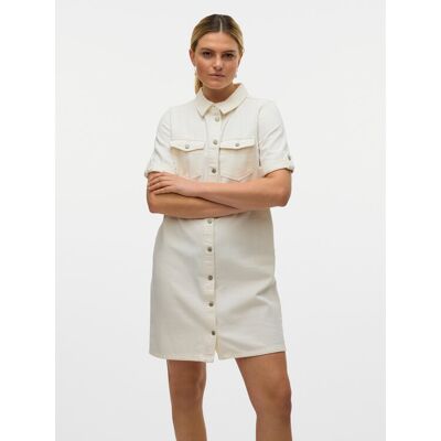 Vero Moda Sukienka jeansowa Jennie 10309665 Biały Regular Fit S Biały Damskie Vero Moda Sukienka jeansowa Jennie 10309665 Biały Regular Fit S Biały Damskie