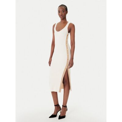 Elisabetta Franchi Sukienka dzianinowa AM-03S-61E2 Beżowy Regular Fit 46 Beżowy Damskie Elisabetta Franchi Sukienka dzianinowa AM-03S-61E2 Beżowy Regular Fit 46 Beżowy Damskie