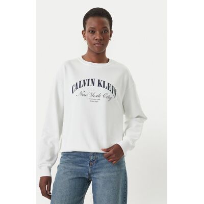 Calvin Klein Jeans Bluza Logo Graphic LV047F818G Biały Regular Fit XS Biały Damskie Calvin Klein Jeans Bluza Logo Graphic LV047F818G Biały Regular Fit XS Biały Damskie