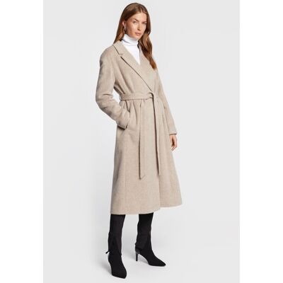 Calvin Klein Płaszcz wełniany Wrap K20K204951 Szary Regular Fit 42 Szary Damskie Calvin Klein Płaszcz wełniany Wrap K20K204951 Szary Regular Fit 42 Szary Damskie