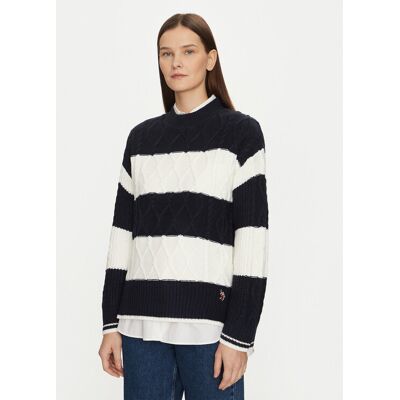 U.S. Polo Assn. Sweter WUP1175 Granatowy Relaxed Fit XS Granatowy Damskie U.S. Polo Assn. Sweter WUP1175 Granatowy Relaxed Fit XS Granatowy Damskie