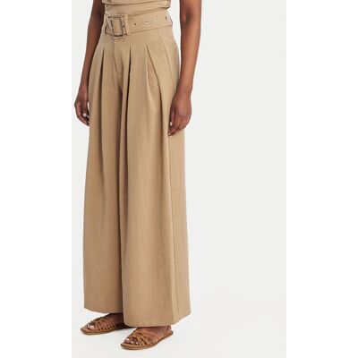 Eleh Spodnie palazzo SS260099 Beżowy Wide Leg 44 Beżowy Damskie Eleh Spodnie palazzo SS260099 Beżowy Wide Leg 44 Beżowy Damskie