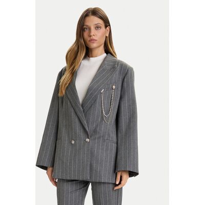 ViCOLO Marynarka TF0110 Szary Regular Fit M Szary Damskie ViCOLO Marynarka TF0110 Szary Regular Fit M Szary Damskie