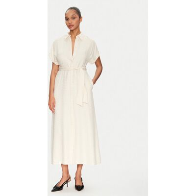 LOLA CASADEMUNT Sukienka koszulowa MS2516004 Écru Regular Fit XS Kremowy Damskie LOLA CASADEMUNT Sukienka koszulowa MS2516004 Écru Regular Fit XS Kremowy Damskie
