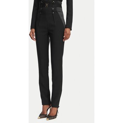 Elisabetta Franchi Spodnie materiałowe PA-180-62E2-V450 Czarny Slim Fit 42 Czarny Damskie Elisabetta Franchi Spodnie materiałowe PA-180-62E2-V450 Czarny Slim Fit 42 Czarny Damskie