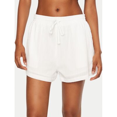 Seafolly Szorty materiałowe Crinkle 55429-SH Biały Regular Fit XL Biały Damskie Seafolly Szorty materiałowe Crinkle 55429-SH Biały Regular Fit XL Biały Damskie