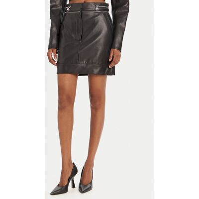 KARL LAGERFELD Spódnica z imitacji skóry A3W12014 Czarny Regular Fit 44 Czarny Damskie KARL LAGERFELD Spódnica z imitacji skóry A3W12014 Czarny Regular Fit 44 Czarny Damskie