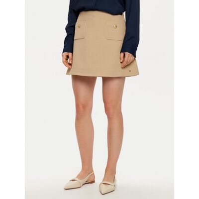 Tommy Hilfiger Spódnica mini WW0WW44994 Beżowy Regular Fit 40 Beżowy Damskie Tommy Hilfiger Spódnica mini WW0WW44994 Beżowy Regular Fit 40 Beżowy Damskie
