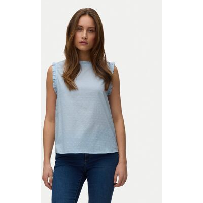 Vero Moda Top Trine 10342734 Niebieski jasny Regular Fit XS Niebieski jasny Damskie Vero Moda Top Trine 10342734 Niebieski jasny Regular Fit XS Niebieski jasny Damskie