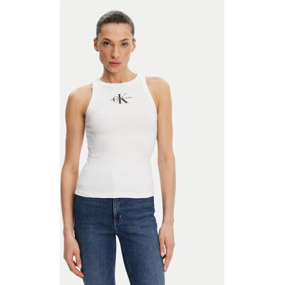 Calvin Klein Jeans Top Monologo J20J225301 Biały Slim Fit S Biały Damskie Calvin Klein Jeans Top Monologo J20J225301 Biały Slim Fit S Biały Damskie