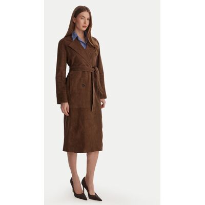 Marella Płaszcz skórzany Oblare 2613441091 Brązowy Regular Fit 40 Brązowy Damskie Marella Płaszcz skórzany Oblare 2613441091 Brązowy Regular Fit 40 Brązowy Damskie