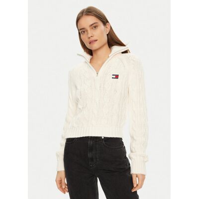 Tommy Jeans Sweter DW0DW20269 Écru Regular Fit L Kremowy Damskie Tommy Jeans Sweter DW0DW20269 Écru Regular Fit L Kremowy Damskie