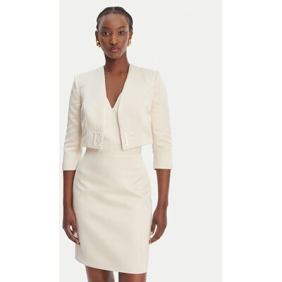 Elisabetta Franchi Sukienka koktajlowa TB-001-61E2-V550 Écru Regular Fit 48 Kremowy Damskie Elisabetta Franchi Sukienka koktajlowa TB-001-61E2-V550 Écru Regular Fit 48 Kremowy Damskie
