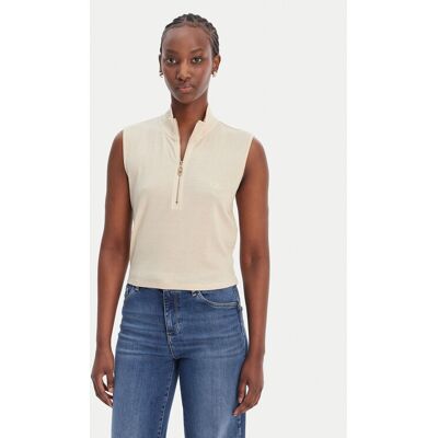 Liu Jo Sport Top TA6174 J3845 Écru Regular Fit XS Kremowy Damskie Liu Jo Sport Top TA6174 J3845 Écru Regular Fit XS Kremowy Damskie