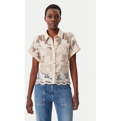 LOLA CASADEMUNT Koszula MS2515008 Écru Relaxed Fit S Kremowy Damskie LOLA CASADEMUNT Koszula MS2515008 Écru Relaxed Fit S Kremowy Damskie