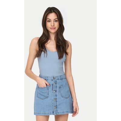 JDY Top Nanna 15180497 Błękitny Slim Fit M Niebieski jasny Damskie JDY Top Nanna 15180497 Błękitny Slim Fit M Niebieski jasny Damskie