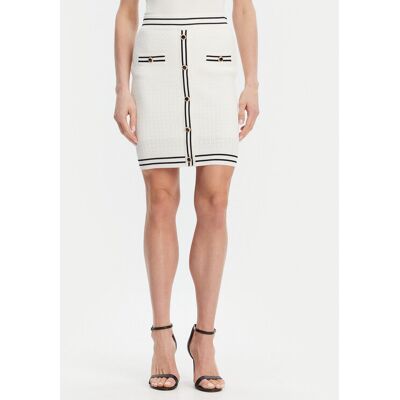 Fracomina Spódnica ołówkowa FR25SG4003K52401 Écru Slim Fit XL Kremowy Damskie Fracomina Spódnica ołówkowa FR25SG4003K52401 Écru Slim Fit XL Kremowy Damskie