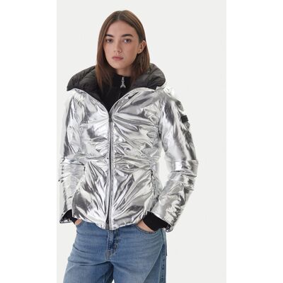 PINKO Kurtka zimowa 106019 A2ZD I17 Srebrny Regular Fit 42 Srebrny Damskie PINKO Kurtka zimowa 106019 A2ZD I17 Srebrny Regular Fit 42 Srebrny Damskie