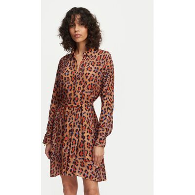 LOLA CASADEMUNT Sukienka koszulowa MS2616017 Brązowy Regular Fit XL Brązowy Damskie LOLA CASADEMUNT Sukienka koszulowa MS2616017 Brązowy Regular Fit XL Brązowy Damskie