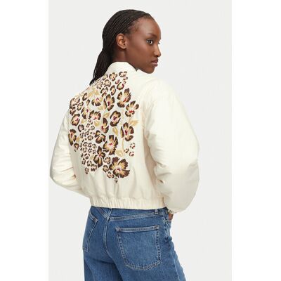 Adidas Kurtka bomber X Farm Rio Bomber KR0283 Kremowy Regular Fit L Kremowy Damskie Adidas Kurtka bomber X Farm Rio Bomber KR0283 Kremowy Regular Fit L Kremowy Damskie