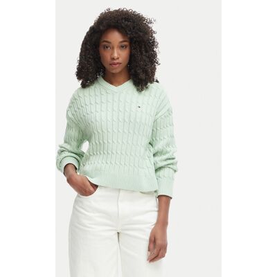 Tommy Hilfiger Sweter WW0WW48433 Zielony jasny Regular Fit M Zielony jasny Damskie Tommy Hilfiger Sweter WW0WW48433 Zielony jasny Regular Fit M Zielony jasny Damskie
