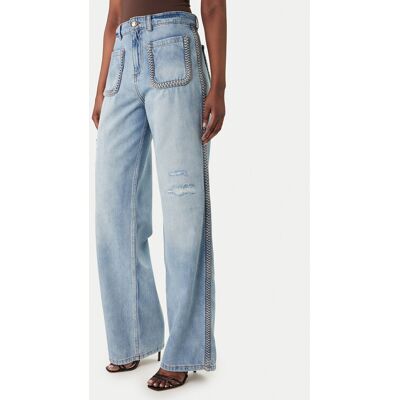 Just Cavalli Jeansy 80PAB5T3 CDWCD Niebieski Straight Fit 27 Niebieski Damskie Just Cavalli Jeansy 80PAB5T3 CDWCD Niebieski Straight Fit 27 Niebieski Damskie