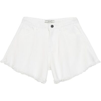 Guess Szorty jeansowe J6RD11 WH1T0 Biały Regular Fit 8Y Biały Damskie Guess Szorty jeansowe J6RD11 WH1T0 Biały Regular Fit 8Y Biały Damskie